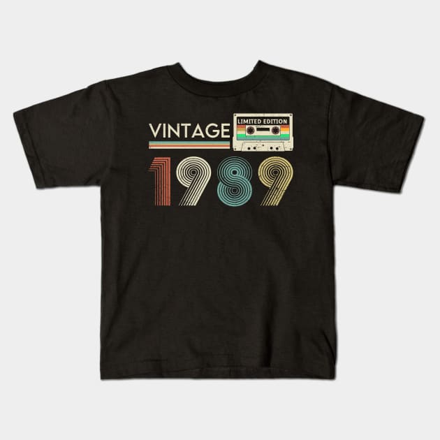 Vintage 1989 Limited Cassette Kids T-Shirt by xylalevans